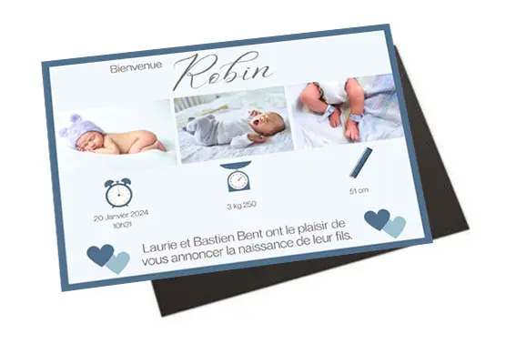 Faire-part aimanté Robin