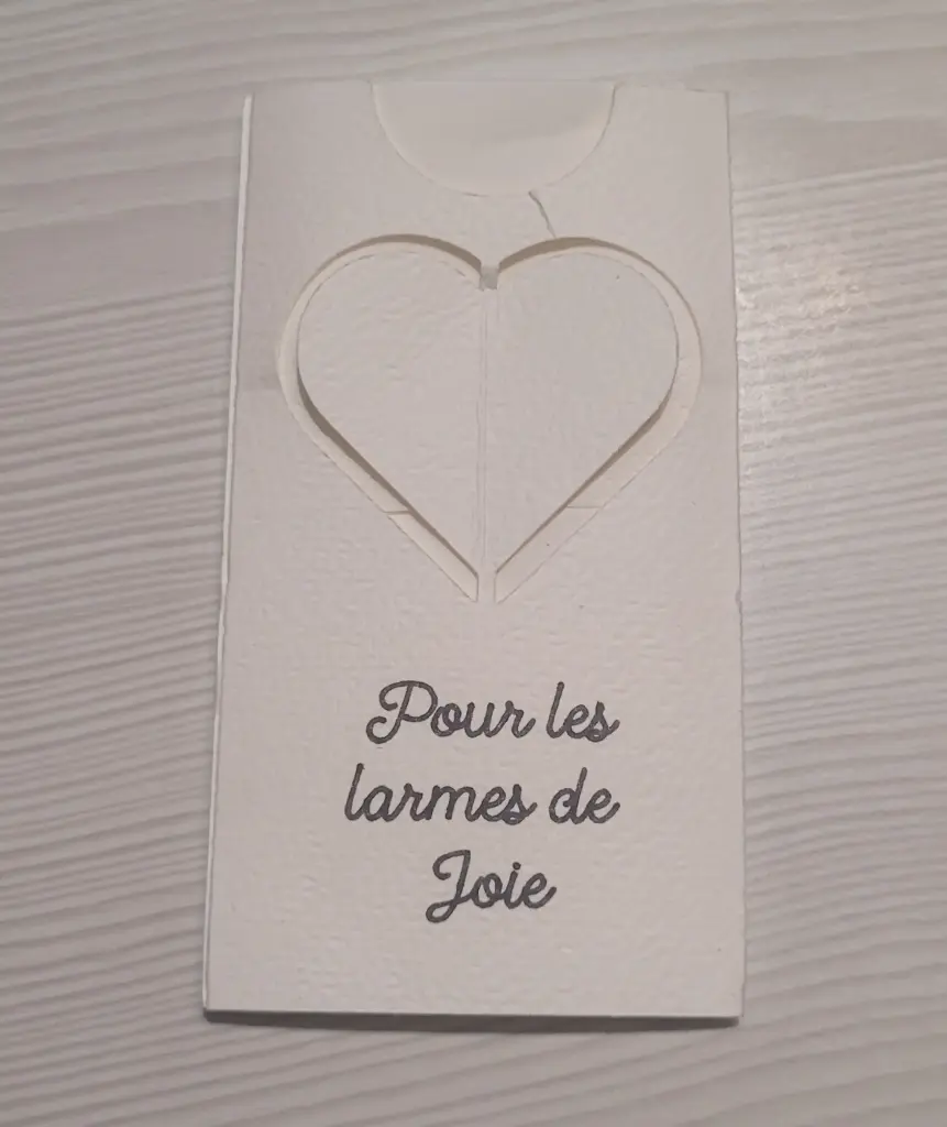 Étui à mouchoirs grand coeur blanc