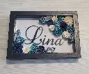 Cadre fleurs bleues prénom 15€