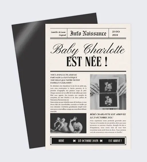 Faire-part aimanté Charlotte